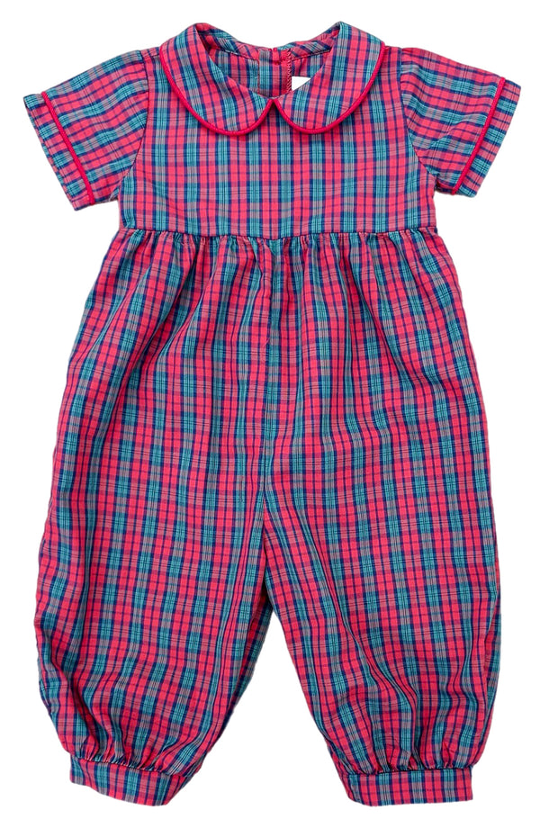 James Romper- Red Christmas Plaid