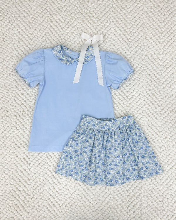 Mia Skirt Set- Blue Floral