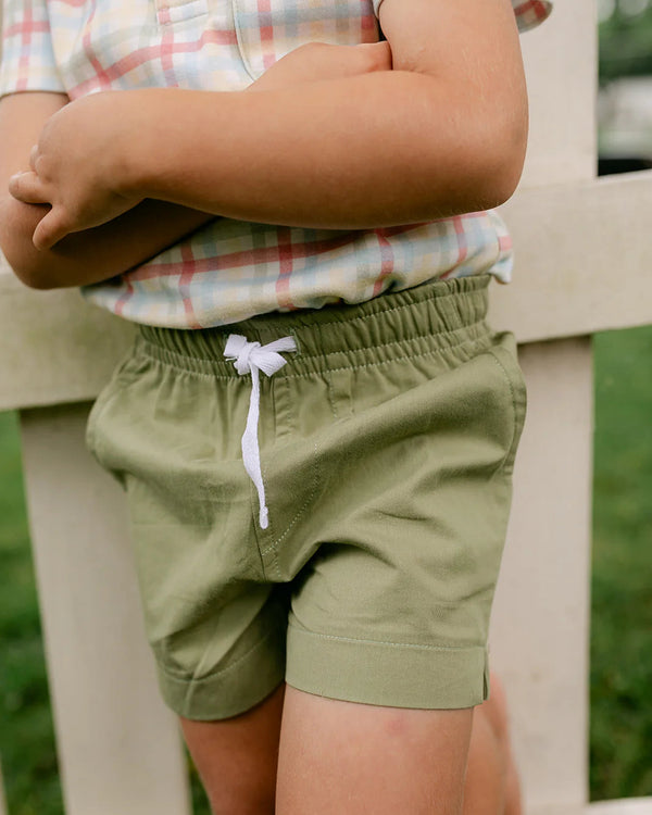 James Shorts- Sage Green Woven Twill