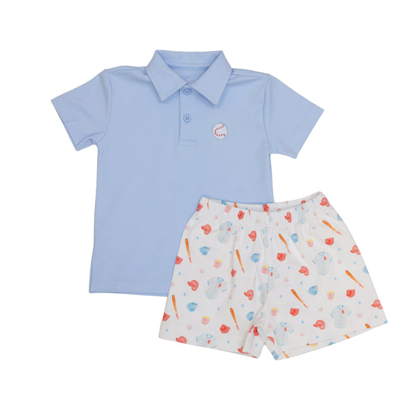 Keep Your Eye on the Ball Knit Polo Short Set