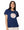 Navy Flower Baseball Tee- (Women's)