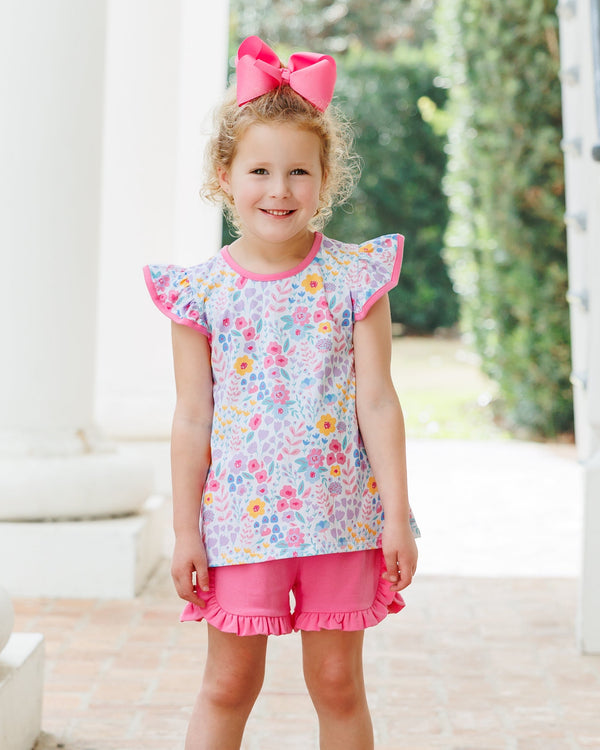 Poppies and Petals Ruffle Short Set