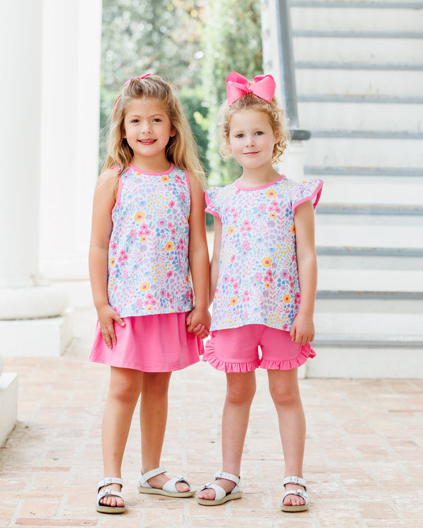 Poppies and Petals Bow Back Skort Set
