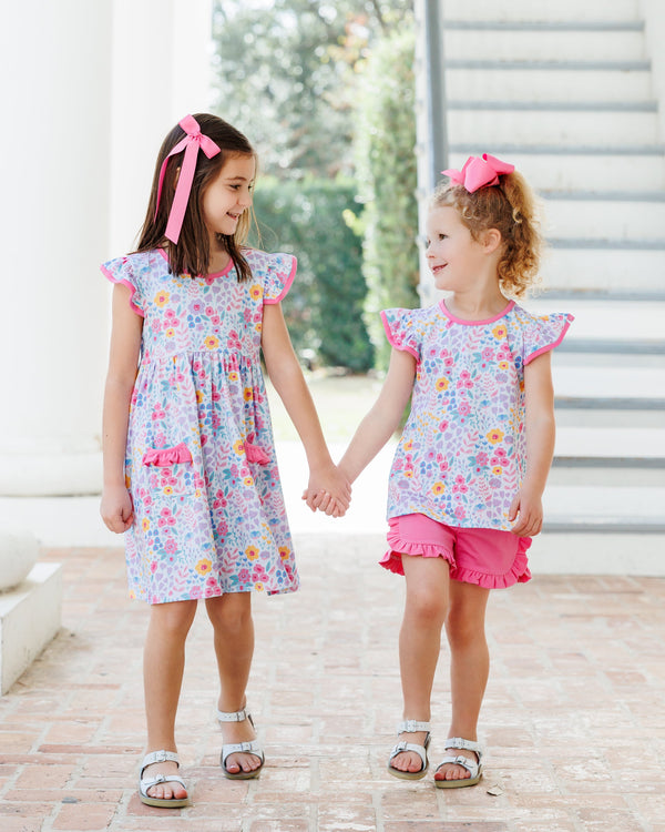 Poppies and Petals Ruffle Short Set