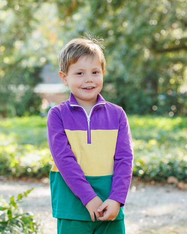 Mardi Gras Colorblock Pullover