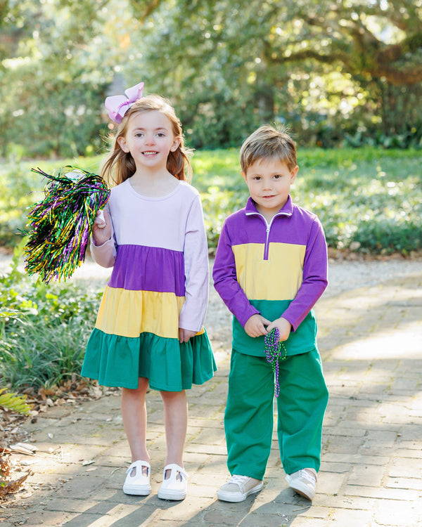 Mardi Gras Colorblock Pullover