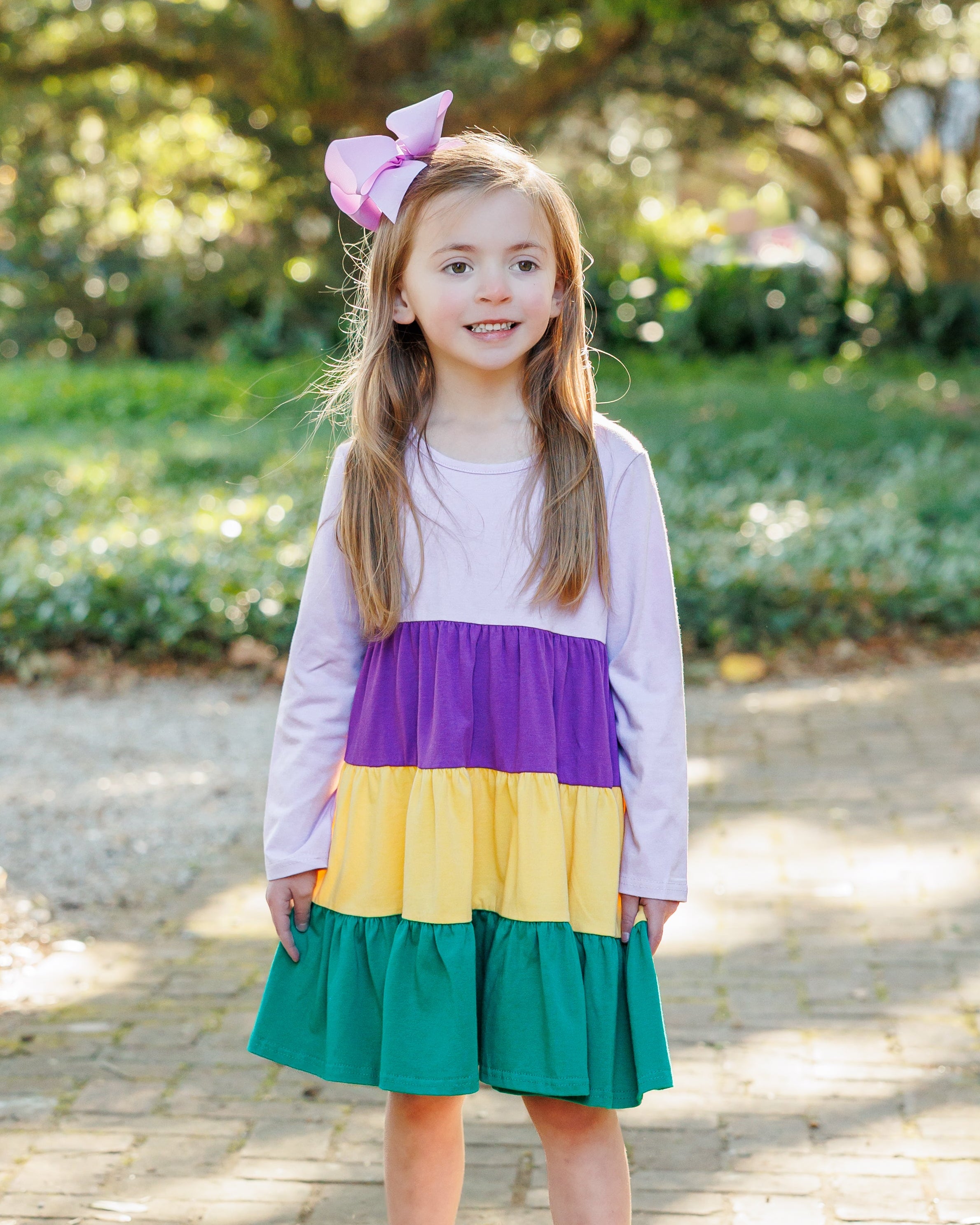 Mardi Gras Colorblock Twirl Dress 3T Mardi Gras Colorblock Twirl Dress 3T