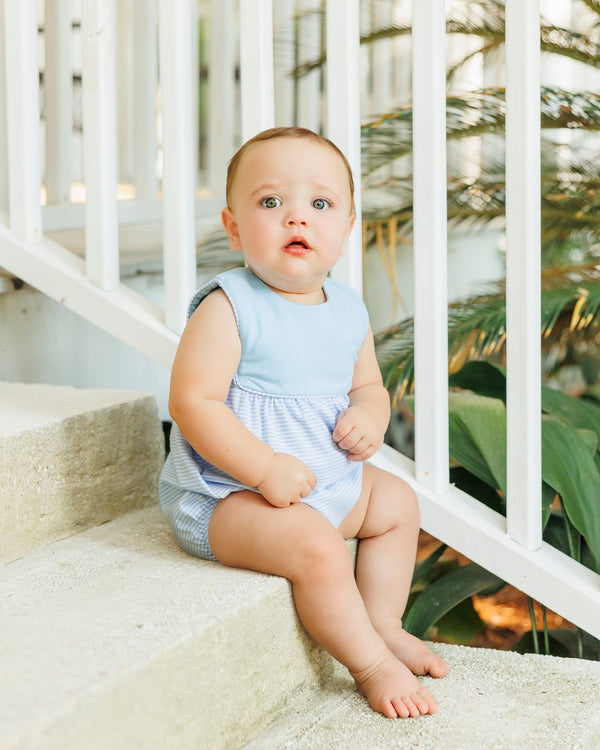 Beau Bubble- Light Blue and Blue Stripe