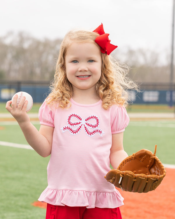 Ball Park Bow Ruffle Shirt