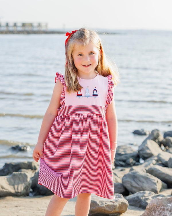 Red, White, and Buoy Sophia Dress