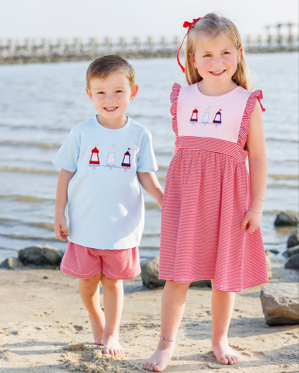Red, White, and Buoy Sophia Dress