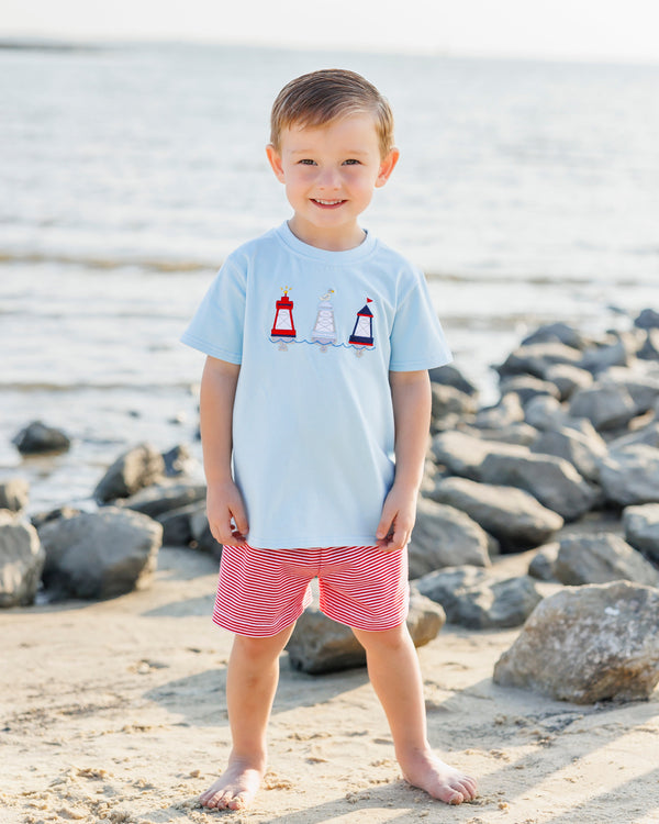 Red, White, and Buoy Short Set