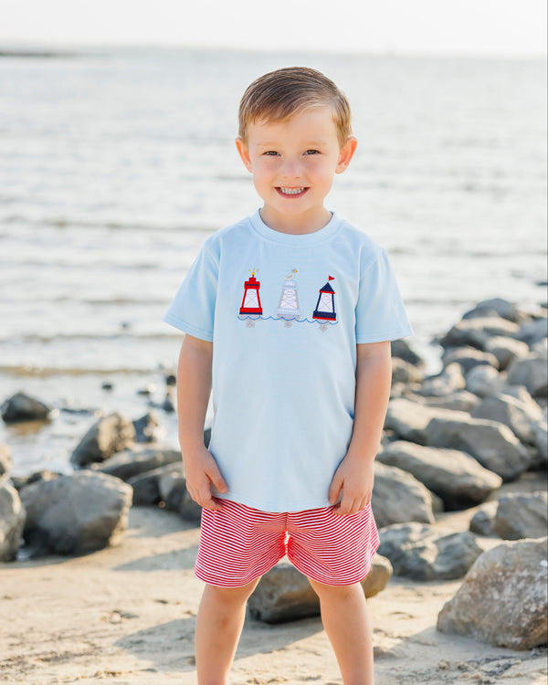 Red, White, and Buoy Short Set