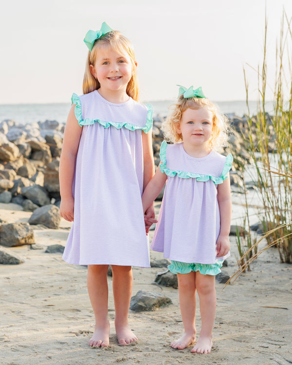 Bella Bloomer Set- Lavender Stripe and Mint