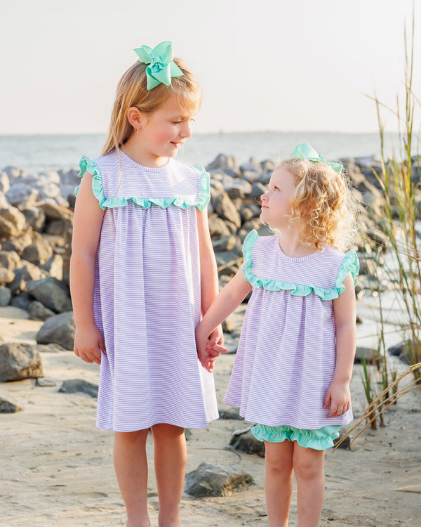 Bella Bloomer Set- Lavender Stripe and Mint