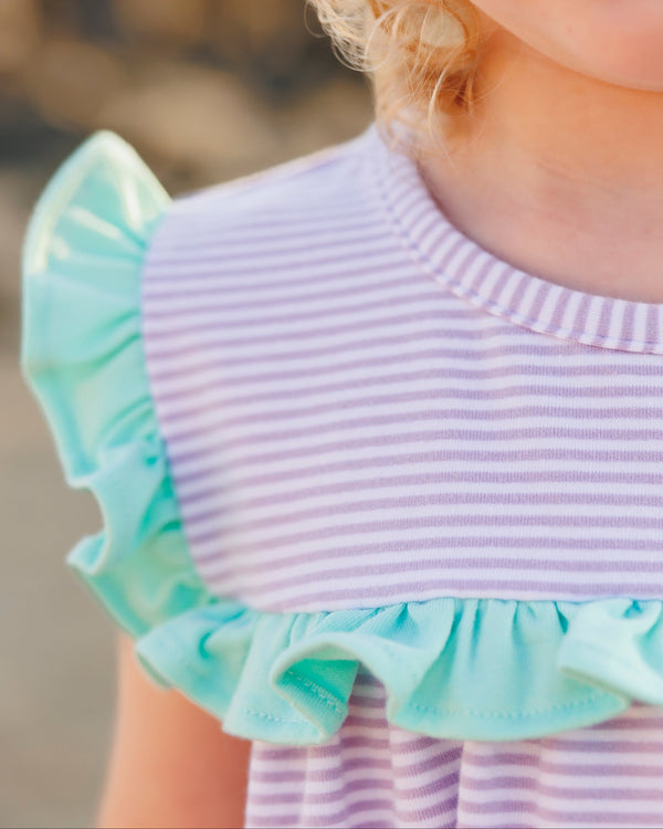 Bella Bloomer Set- Lavender Stripe and Mint