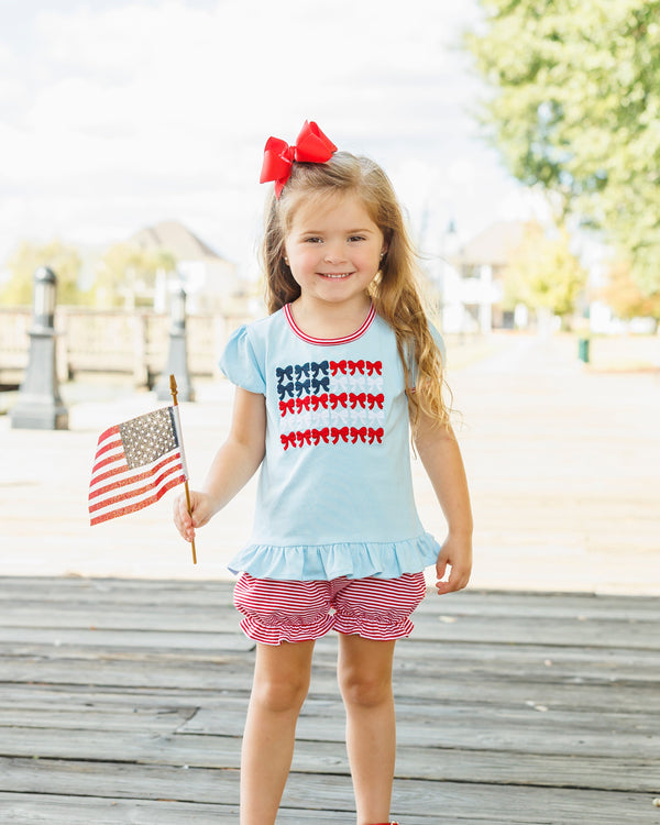 Red, White, and Bows Bloomer Set