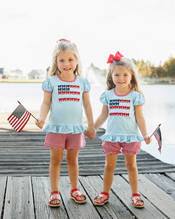Red, White, and Bows Bloomer Set