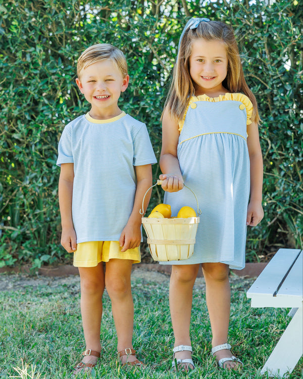 Graham Short Set- Light Blue Stripe and Yellow