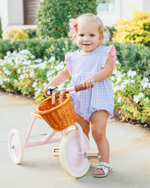Evie Bubble- Lavender Gingham w/ Light Pink