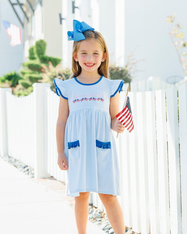 Let Freedom Ring Ruffle Pocket Dress