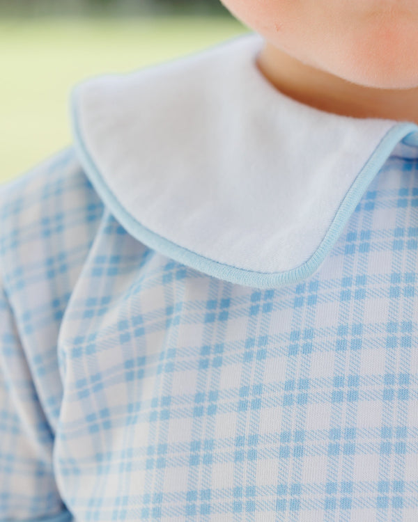 Powder Blue Plaid Bloomer Set