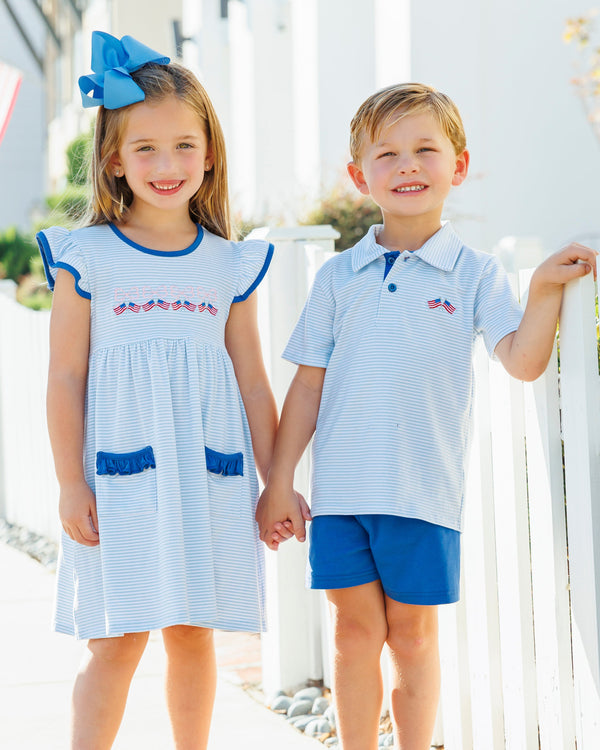 Let Freedom Ring Ruffle Pocket Dress