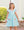 Mia Dress- Dark Mint Strip w/ Pink