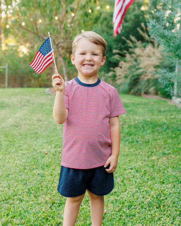 Avery Short Set- Red Stripe and Navy