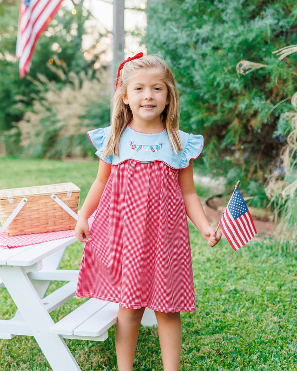Star Spangled Banner Scallop Dress
