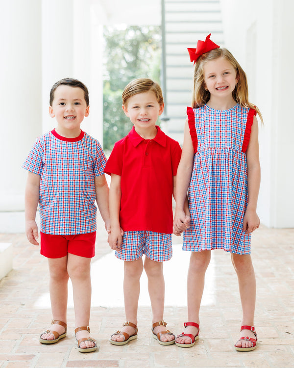 Patriotic Plaid Evie Dress