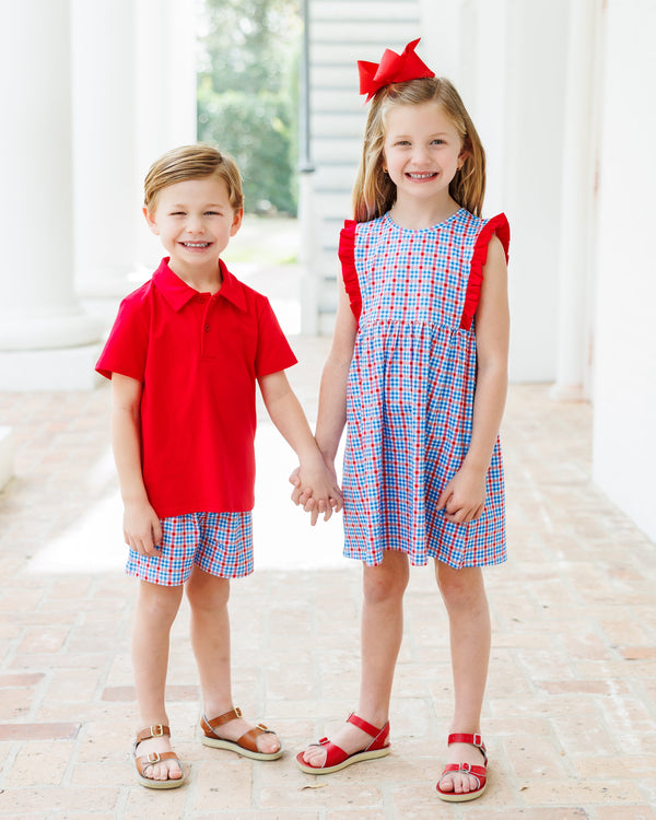 Patriotic Plaid Evie Dress