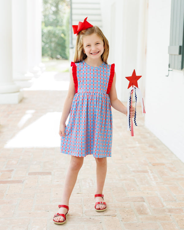 Patriotic Plaid Evie Dress