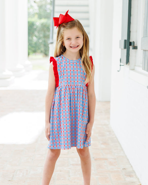Patriotic Plaid Evie Dress