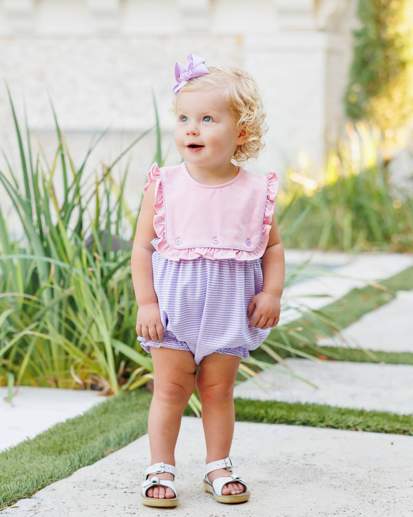 Amelia Bubble- Pink and Lavender Stripe