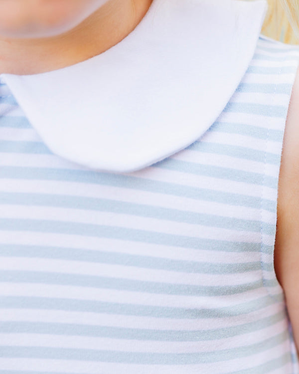 Georgia Dress- Light Blue Medium Stripe