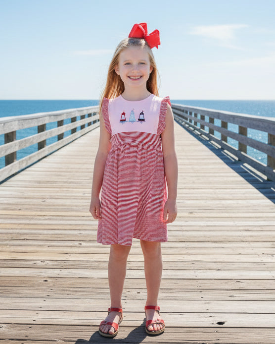 Red, White, and Buoy Sophia Dress