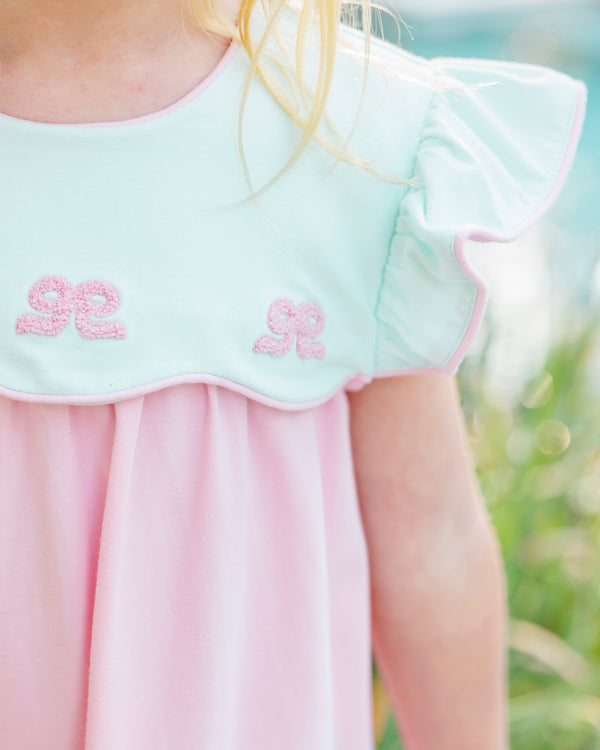 French Knot Bow Scallop Dress