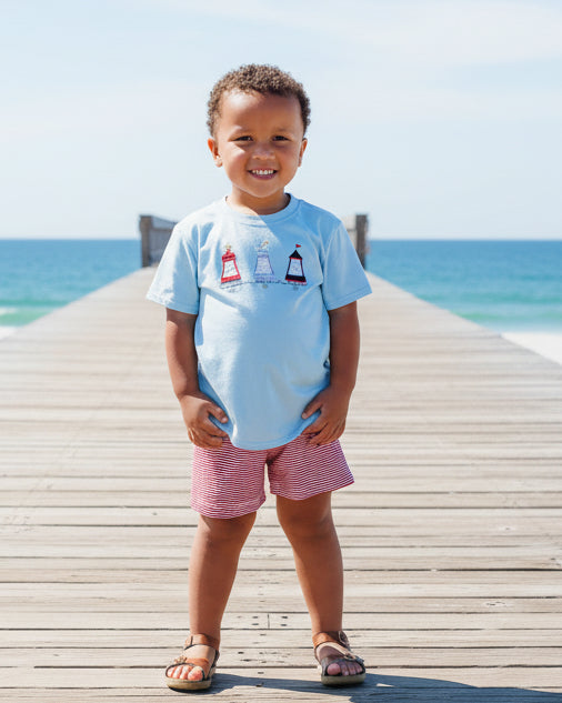 Red, White, and Buoy Short Set