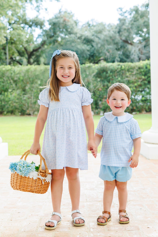 Powder Blue Plaid Bloomer Set