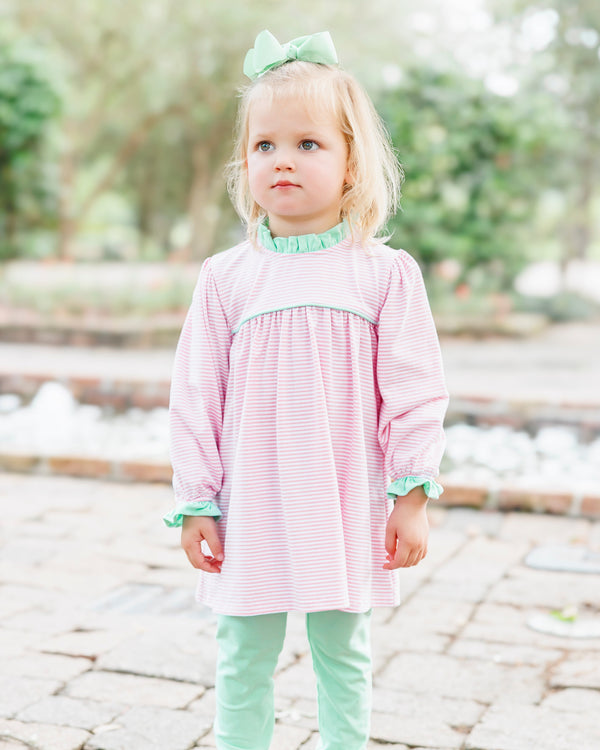 Annie Pant Set - Light Pink Stripe/Mint