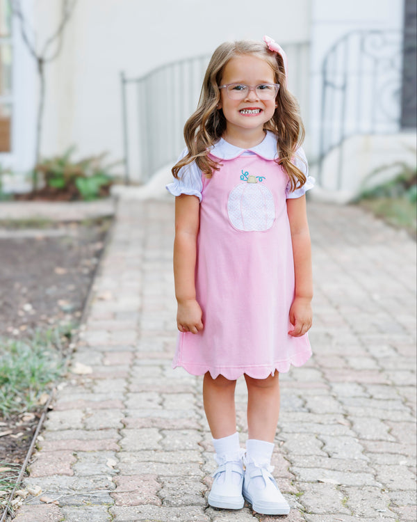 Pretty in Pink Pumpkin Jumper with Peter Pan Collar Top