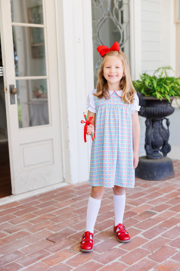 Primary Plaid Jumper Set