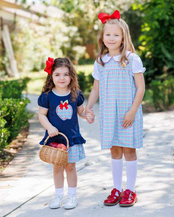Primary Plaid Jumper Set