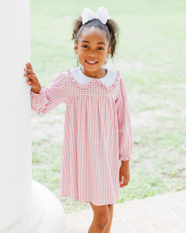 Catherine Dress - Light Pink Gingham