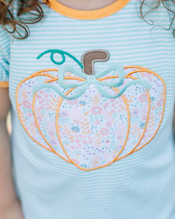 Pumpkin Patch Petals Applique Ruffle Short Set