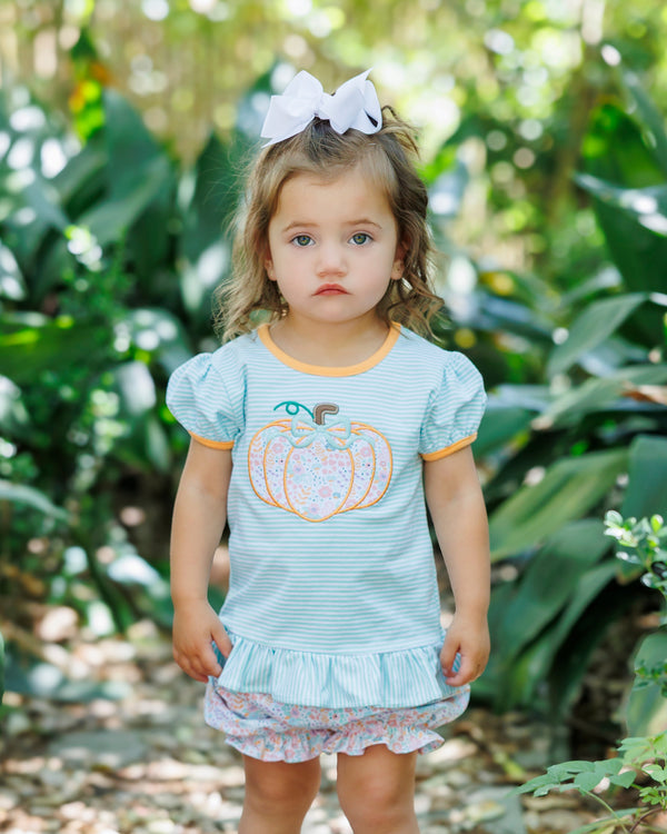 Pumpkin Patch Petals Applique Bloomer Set