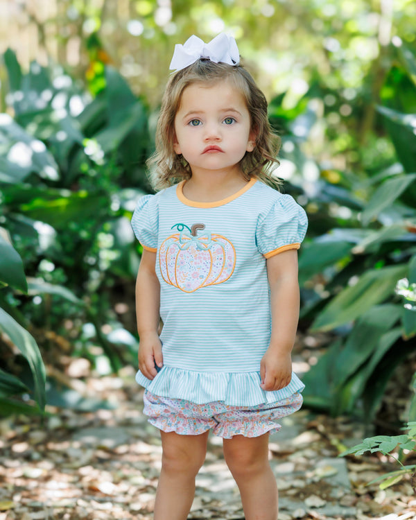 Pumpkin Patch Petals Applique Bloomer Set