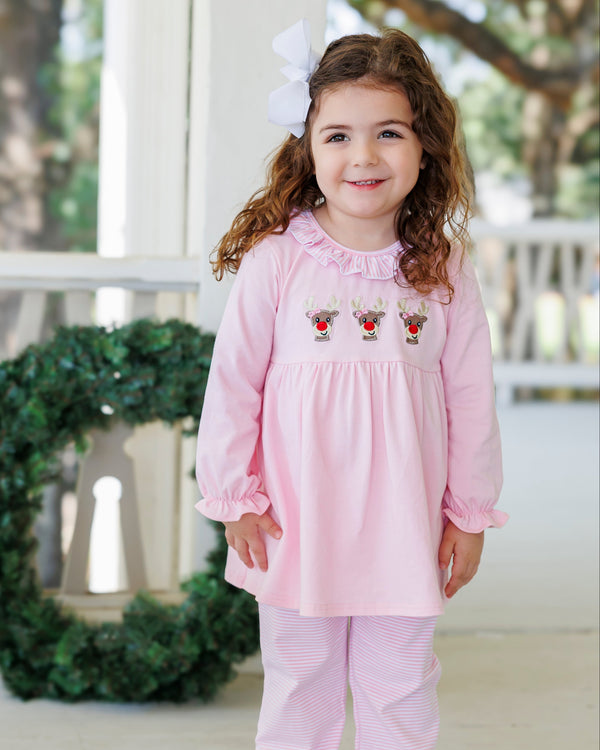 Run Run Rudolph Ruffle Pants Set