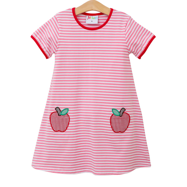 Apple Pocket Applique Dress